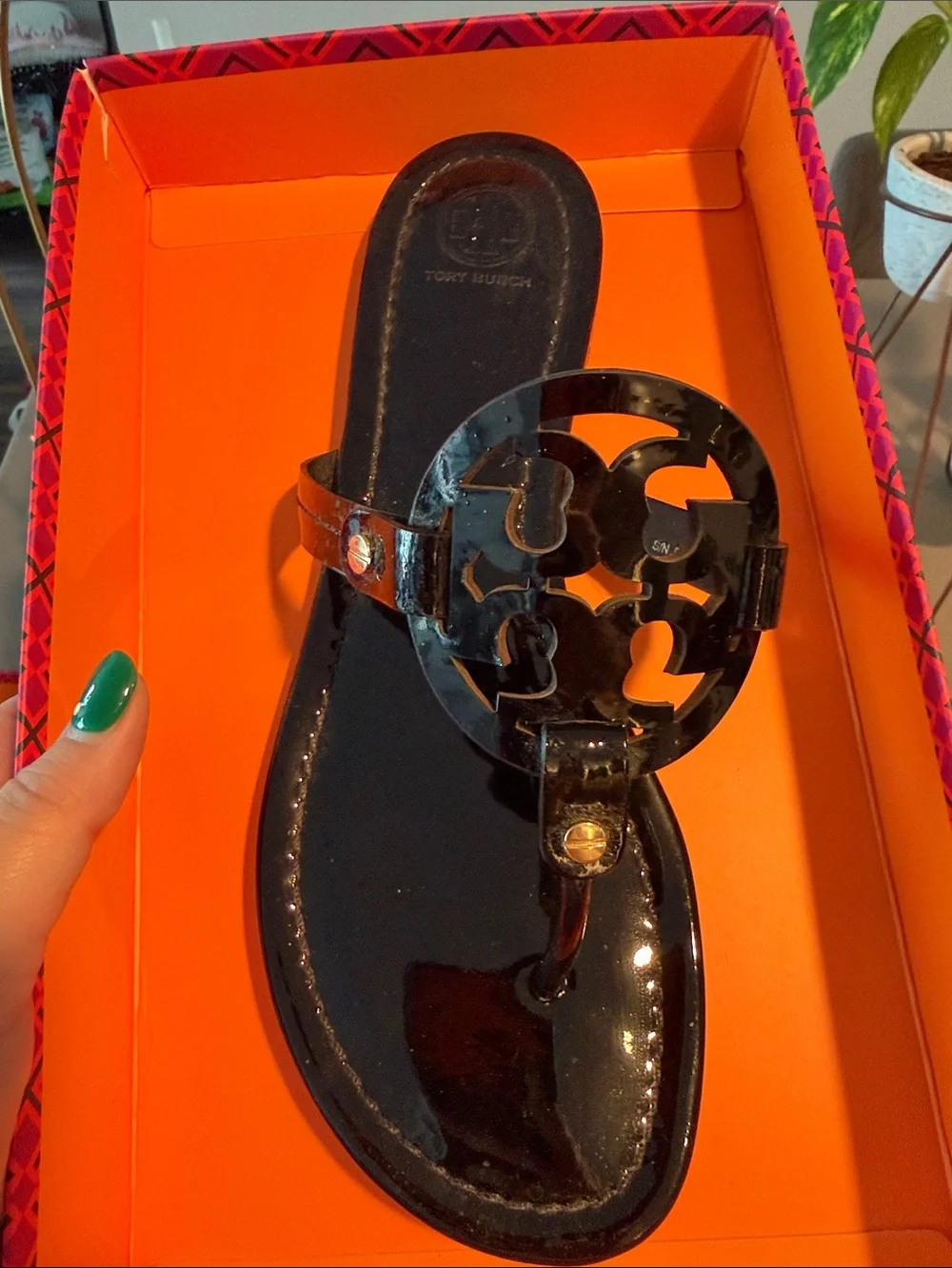 Tory Burch Miller Sandals - Black Patent Leather